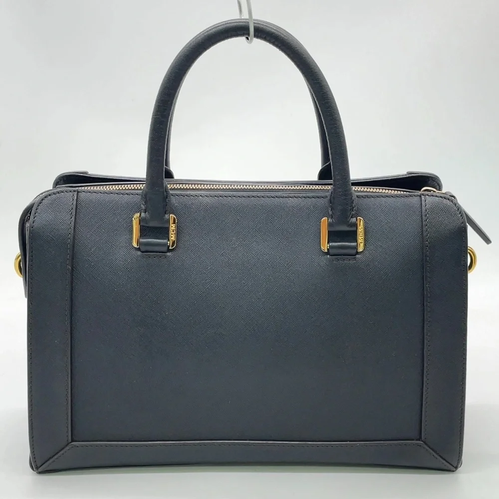 Authentic MCM Gold Hardware Leather Black 2Way Bag with crossbody strap - Picture 3 of 17
